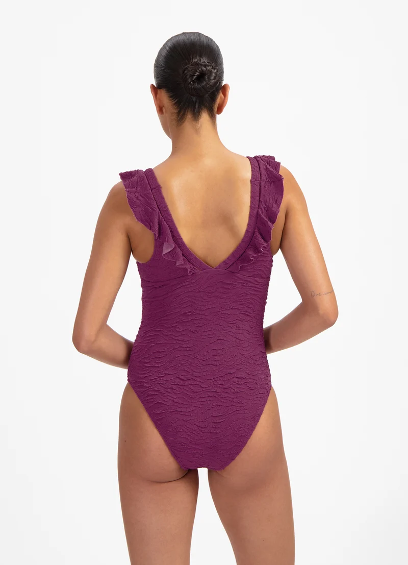 Bright Plum ruches badpak