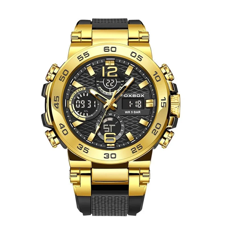 Neue wasserdichte Herren-Militäruhr von LIGE – 50 m mit Alarm, LCD-Dualdisplay, sportliches Design
