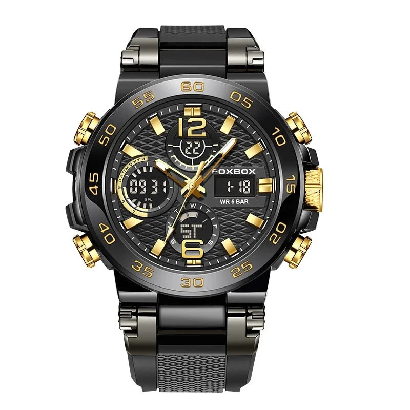 Neue wasserdichte Herren-Militäruhr von LIGE – 50 m mit Alarm, LCD-Dualdisplay, sportliches Design