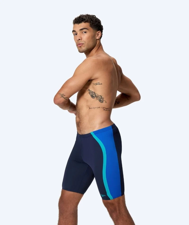Speedo lange Badehose für Herren - Solid Splice - Dunkelblau/Hellblau