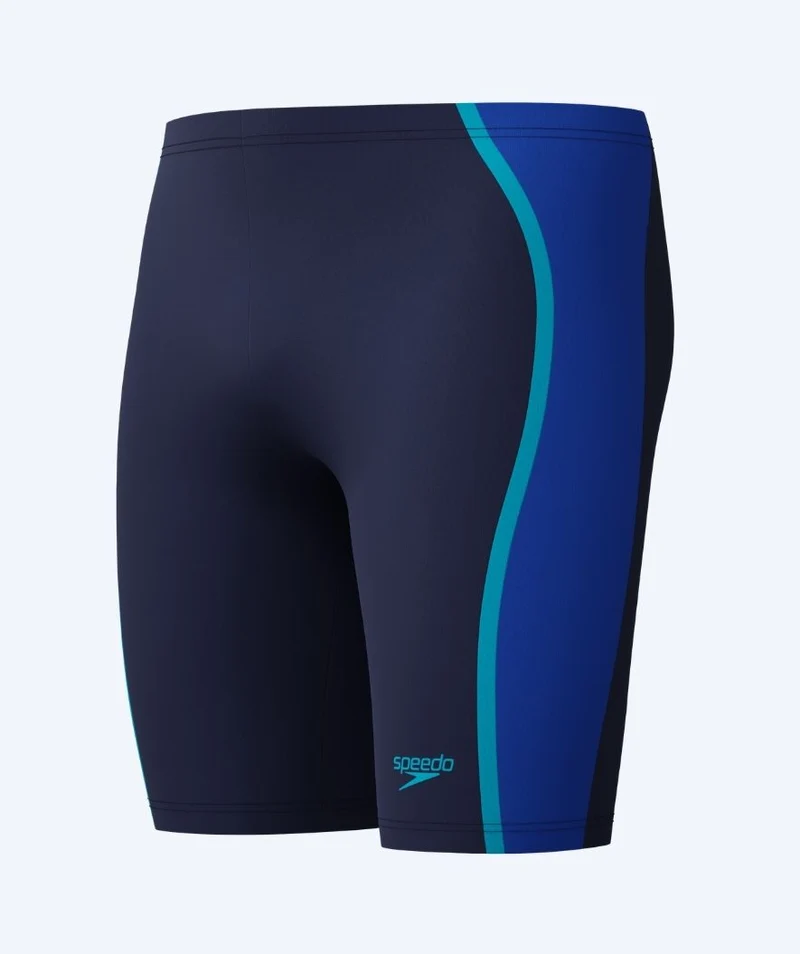 Speedo lange Badehose für Herren - Solid Splice - Dunkelblau/Hellblau