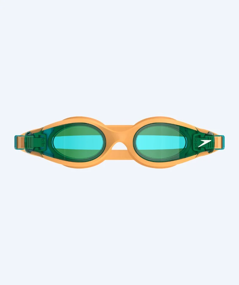 Speedo Schwimmbrille für Kinder (6-14) - Hydrosity 2.0 - Orange/Dunkelgrün (Blau Scheiben)