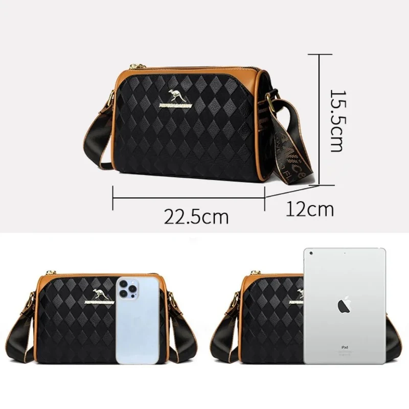 Luxuriöse Handtaschen für Damen – Designer-Umhängetaschen, Schultertaschen aus weichem PU-Leder, Clutch mit drei Fächern