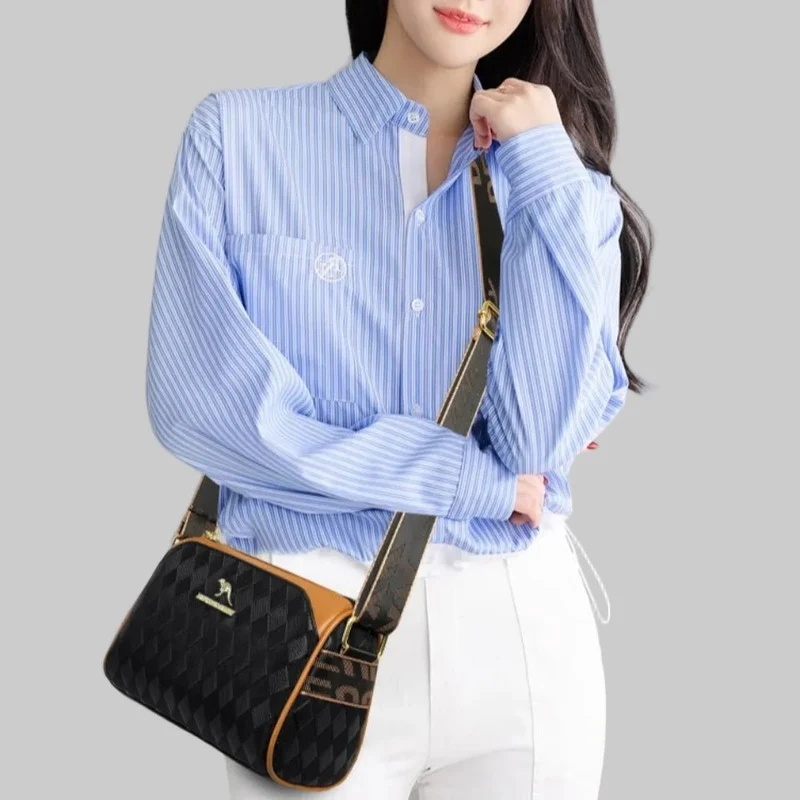 Luxuriöse Handtaschen für Damen – Designer-Umhängetaschen, Schultertaschen aus weichem PU-Leder, Clutch mit drei Fächern