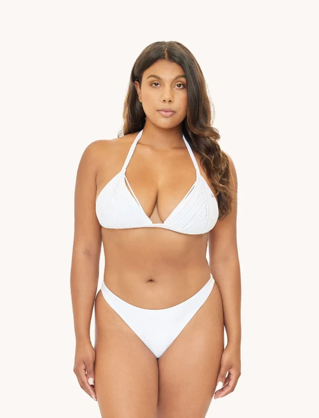 Isla Triangel Bikini Top Wit PQ Swim | Handgeweven Macramé