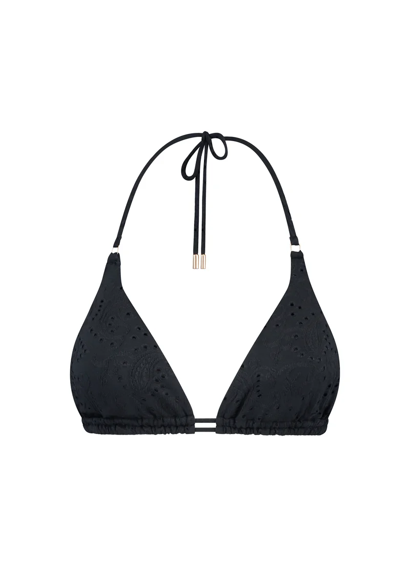 Black Embroidery triangel bikinitop