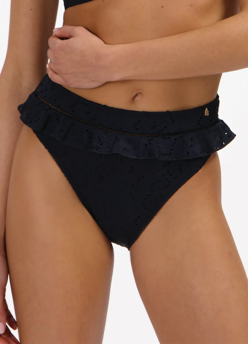 Black Embroidery high waist bikinibroekje