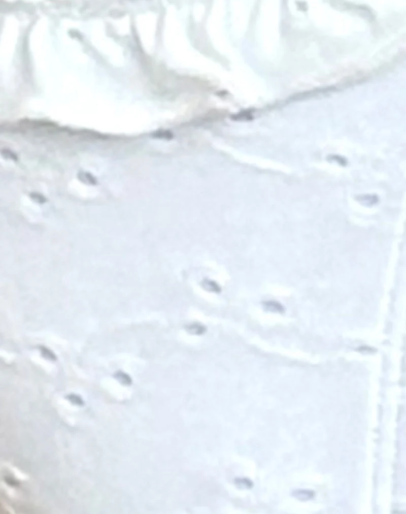 Lentra Bikini-Unterteil mit Rüsche in Broderie Weiß