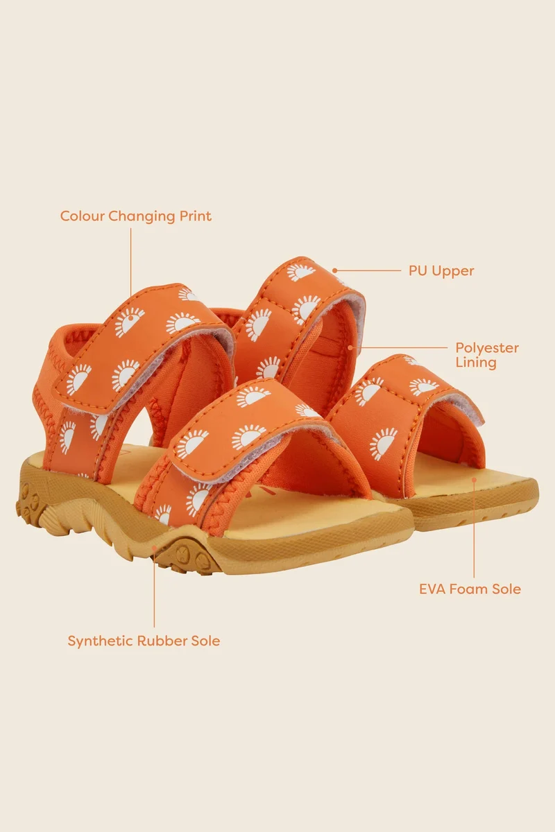 Grass & Air Sandaler til Børn Orange Med Farveskift