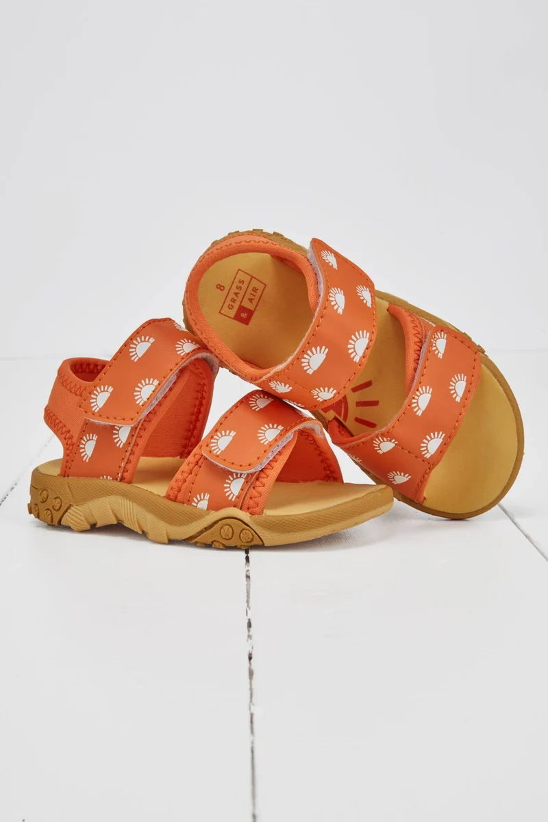 Grass & Air Sandaler til Børn Orange Med Farveskift