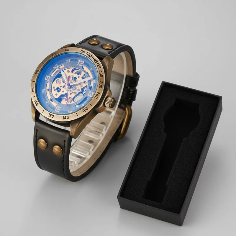 Verleihen Sie Ihrem Stil mit der wasserdichten mechanischen Herrenuhr das gewisse Extra.