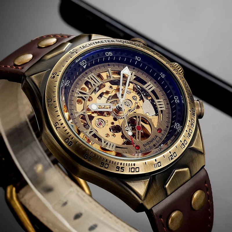 Verleihen Sie Ihrem Stil mit der wasserdichten mechanischen Herrenuhr das gewisse Extra.