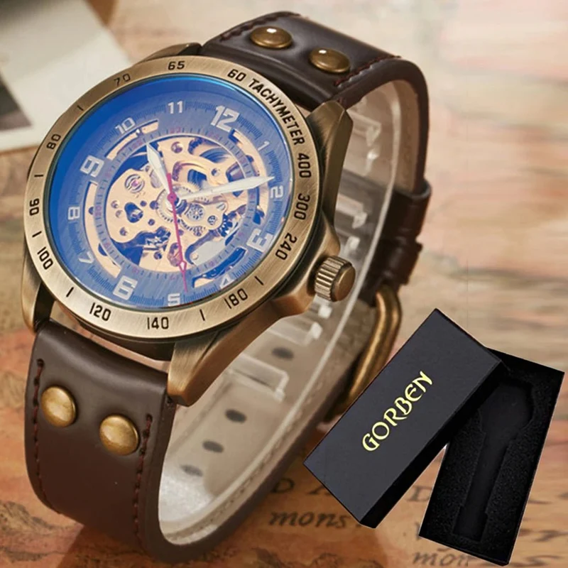 Verleihen Sie Ihrem Stil mit der wasserdichten mechanischen Herrenuhr das gewisse Extra.