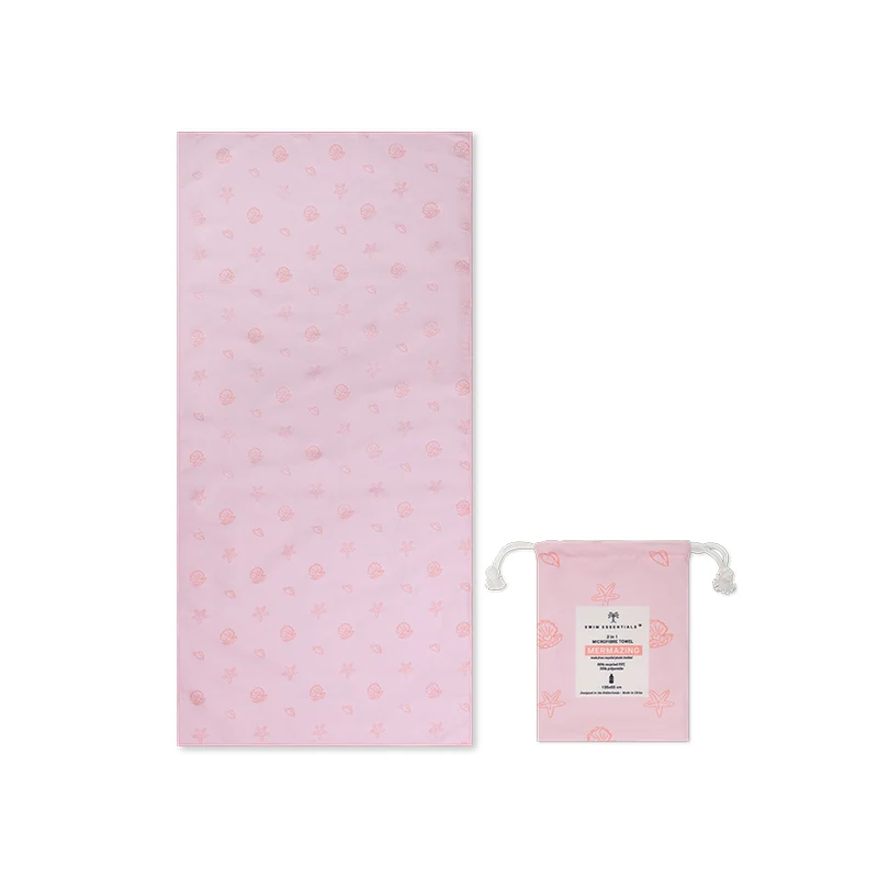 Beach Towel Microfiber - Pink - Shell Tastic - 135 x 65 cm