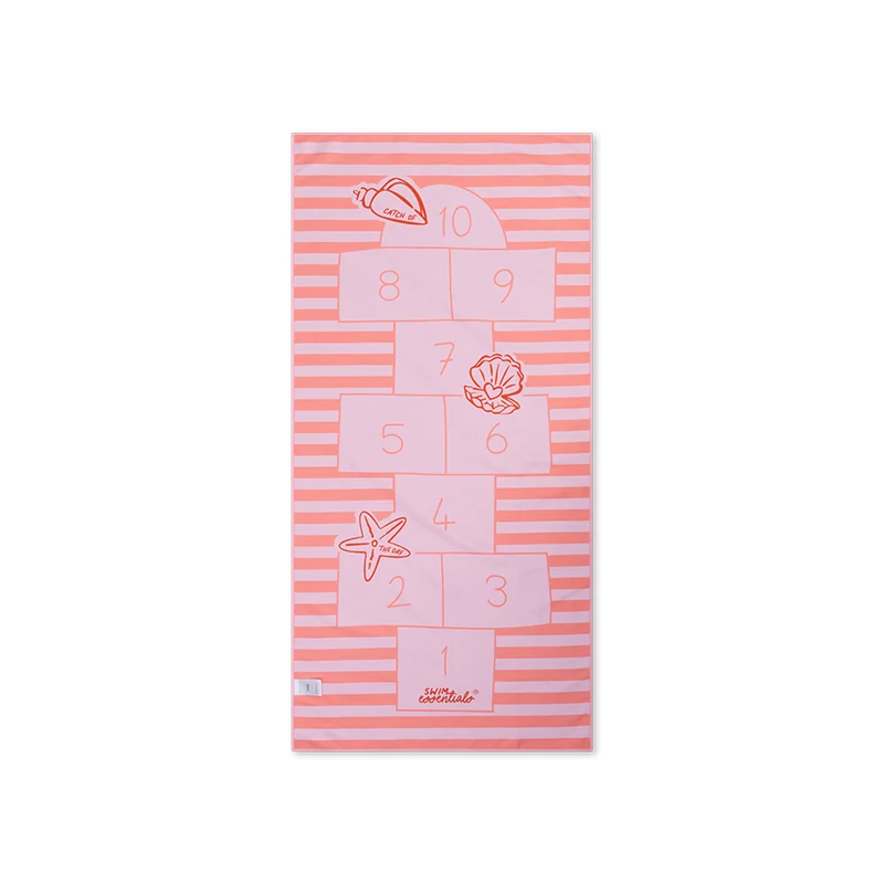 Beach Towel Microfiber - Pink - Shell Tastic - 135 x 65 cm
