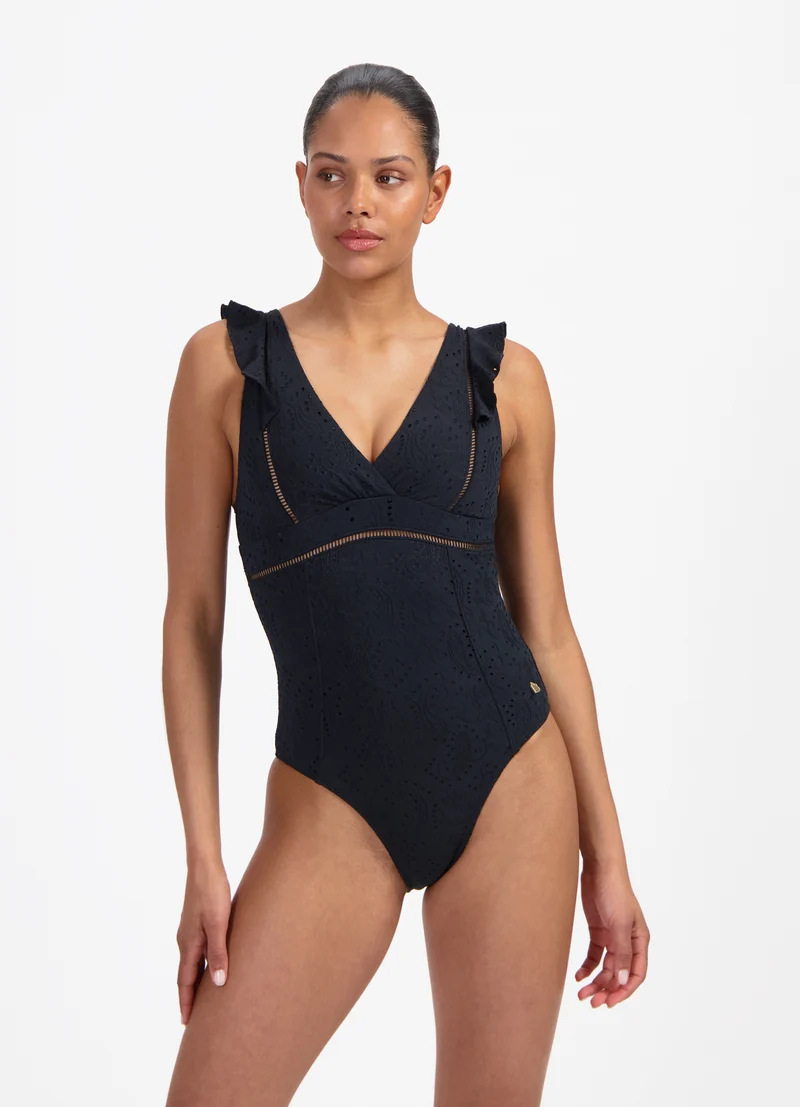 Black Embroidery ruches badpak