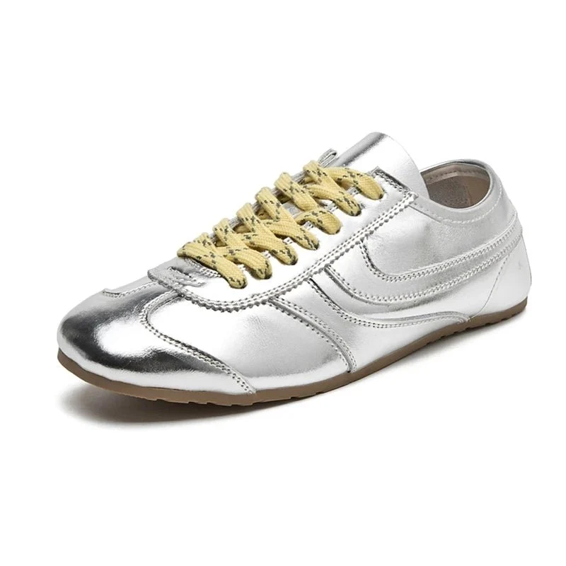Retro-Sneaker für Damen aus echtem Leder – Trainingsschuhe in großen Größen