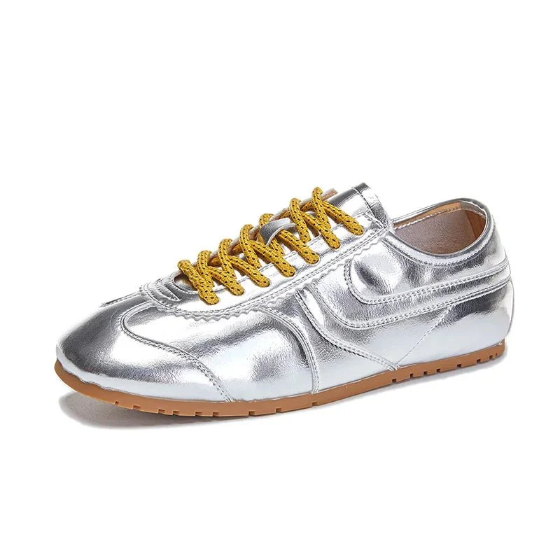 Retro-Sneaker für Damen aus echtem Leder – Trainingsschuhe in großen Größen