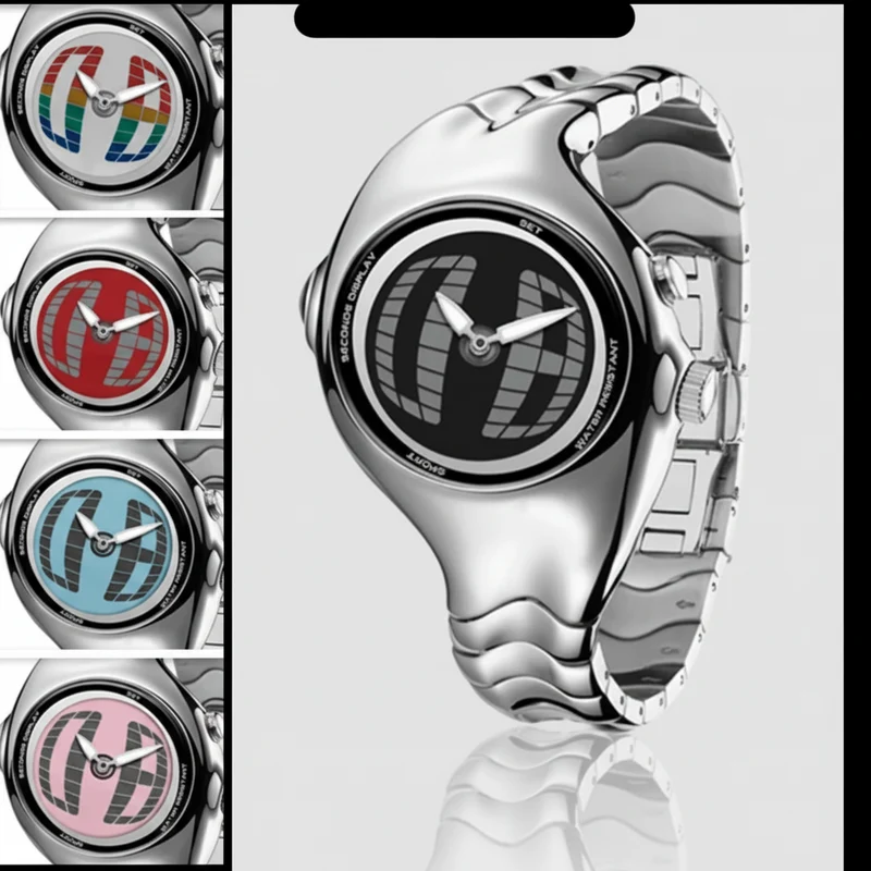 Verdrehte, wasserdichte Quarzuhr für Herren – Digitale, wasserdichte Armbanduhr