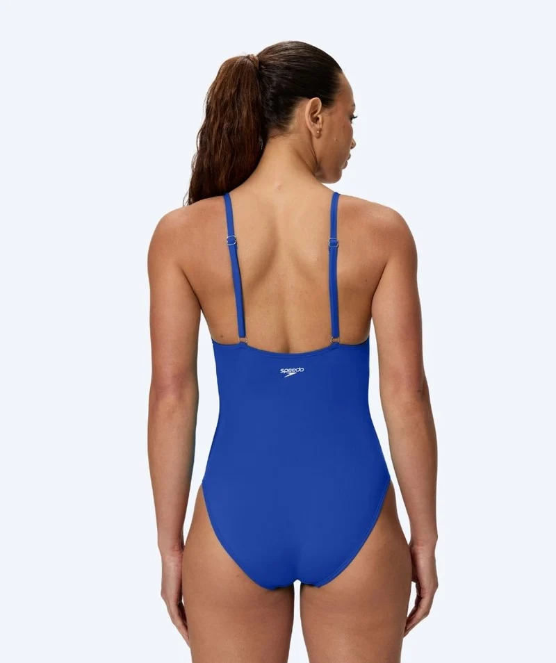 Speedo Badeanzug für Damen - Solid V-Neck - Blau