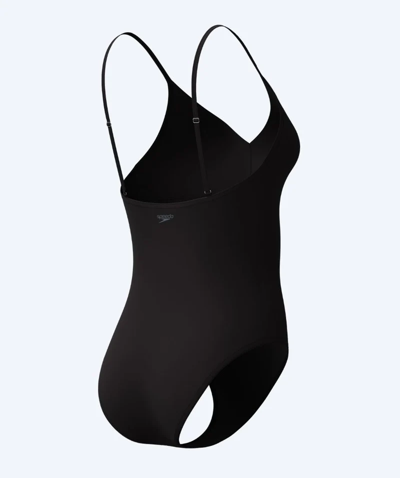 Speedo Badeanzug für Damen - Solid V-Neck - Schwarz