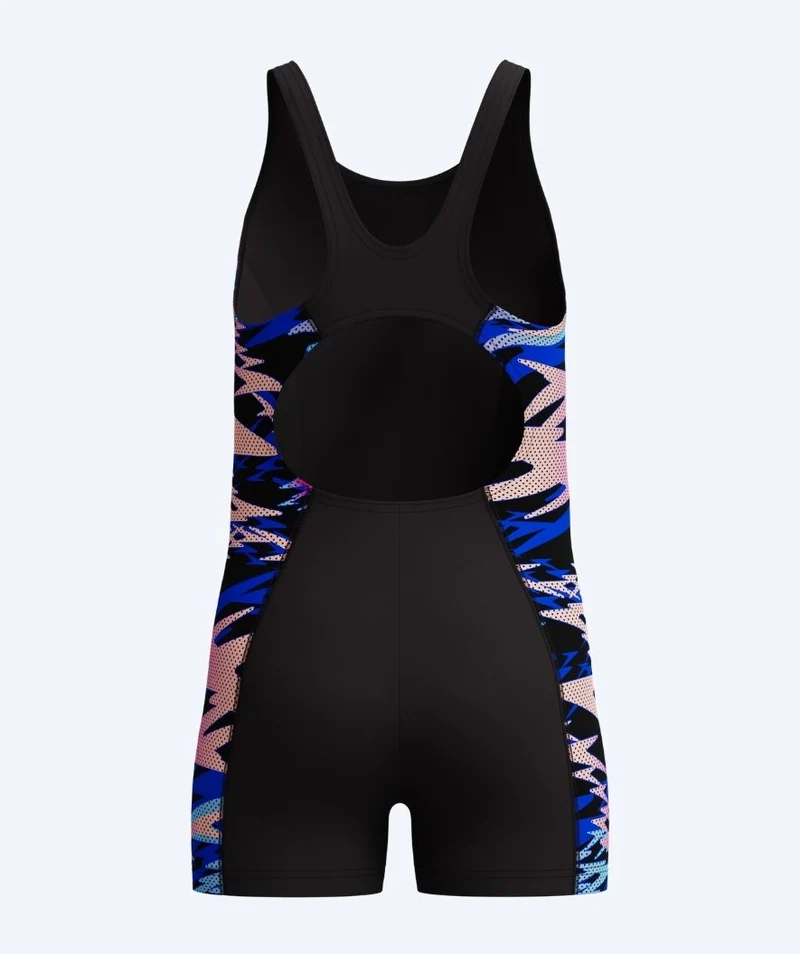 Speedo Badeanzug mit Bein für Mädchen - Hyperboom Splice Muscleback - Schwarz/Rosa/Mehrfarbig