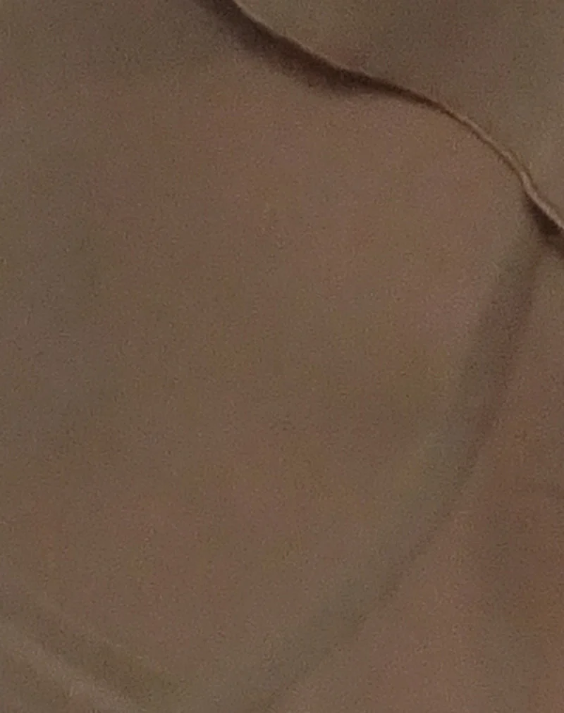 Hirap Bluse mit Halstuch aus Chiffon Kaffee