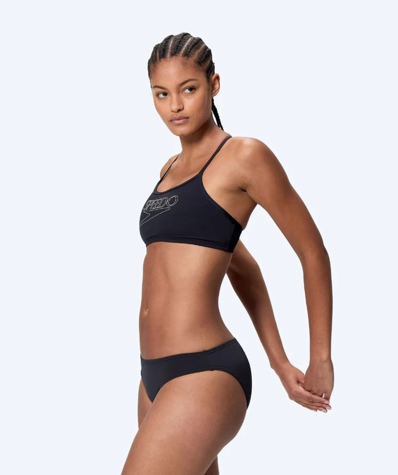 Speedo Bikini für Damen - Endurance Logo Thin Strap - Schwarz