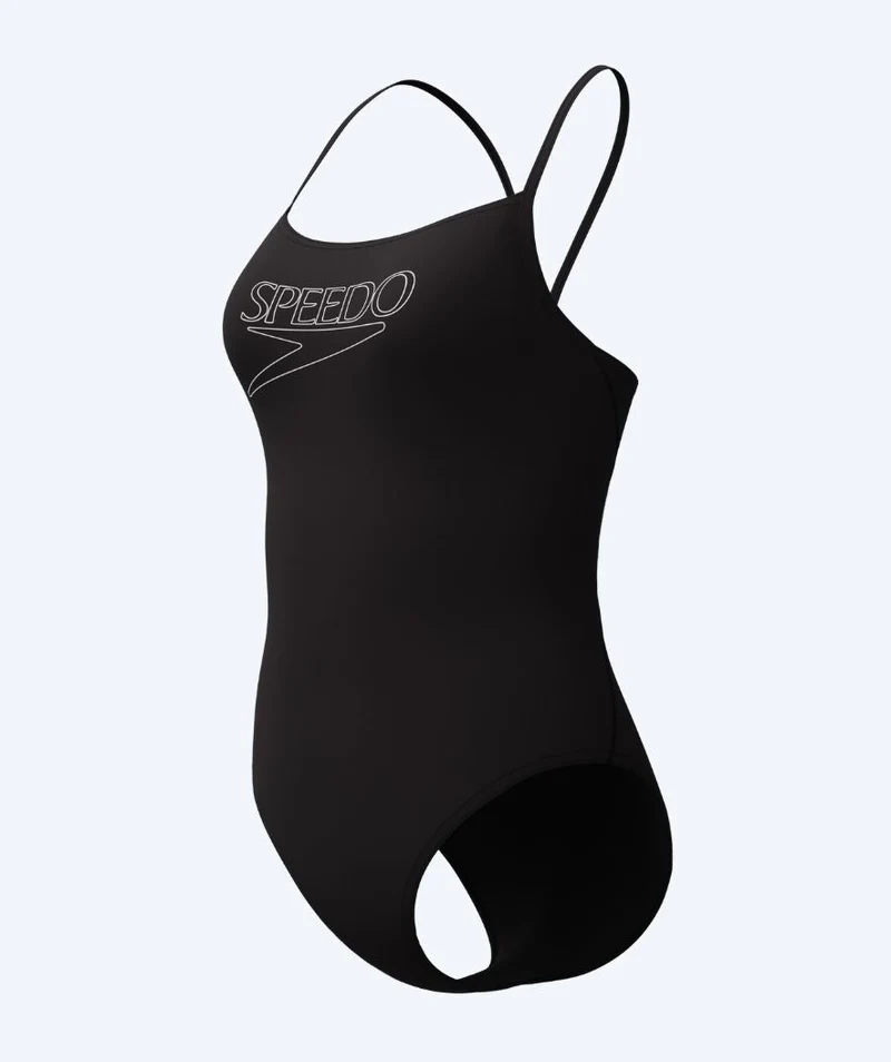 Speedo Badeanzug für Damen - Endurance Logo Thin Strap - Schwarz