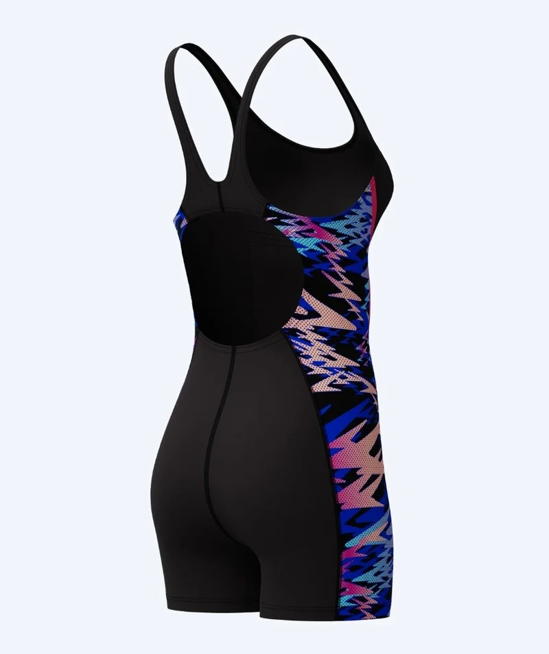 Speedo Badeanzug mit Bein für Damen - Hyperboom Splice Muscleback - Schwarz/Rosa