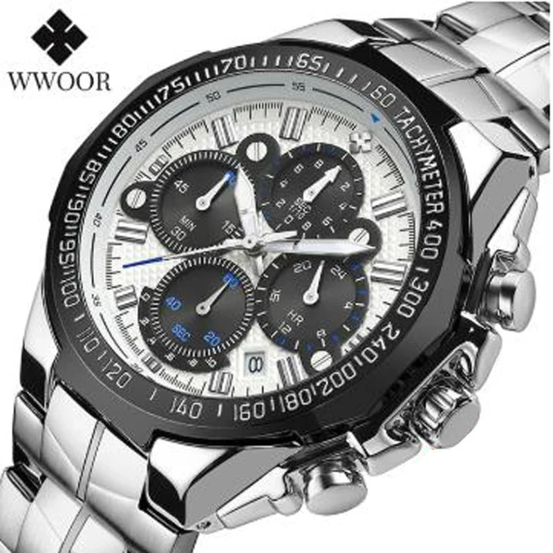 WWOOR Luxus-Herrenarmbanduhr - Goldener Chronograph Modell 2021