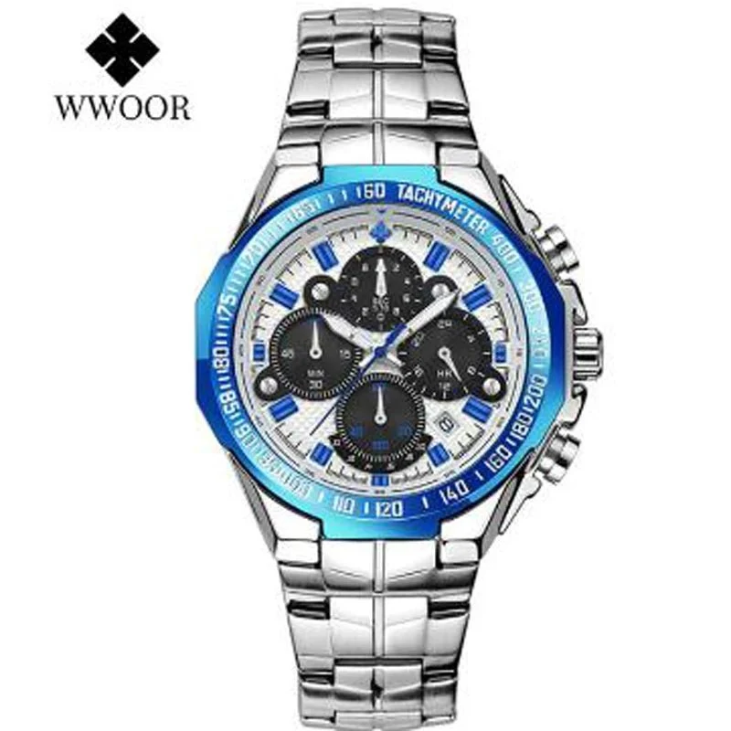 WWOOR Luxus-Herrenarmbanduhr - Goldener Chronograph Modell 2021