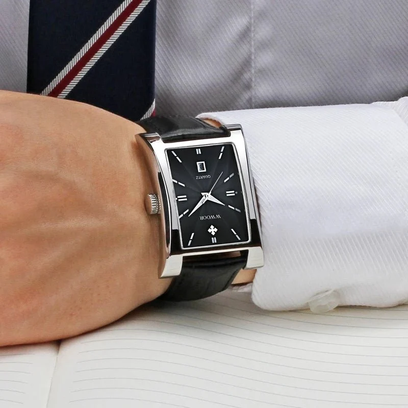 Wwoor Herren-Armbanduhr, wasserdicht – Stilvolle Lederarmbanduhr für jeden Anlass