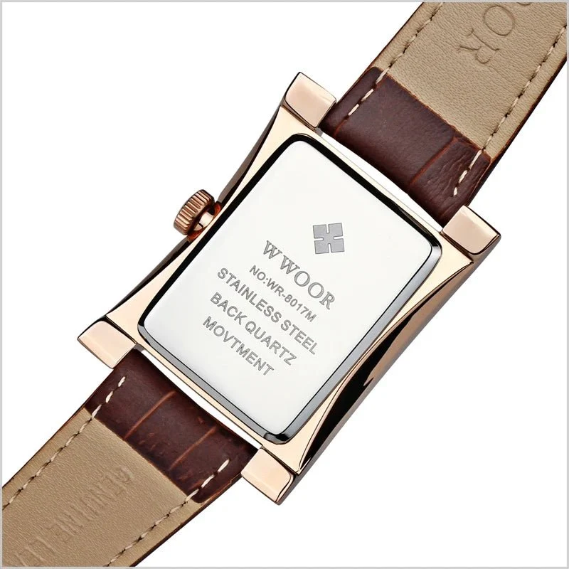 Wwoor Herren-Armbanduhr, wasserdicht – Stilvolle Lederarmbanduhr für jeden Anlass