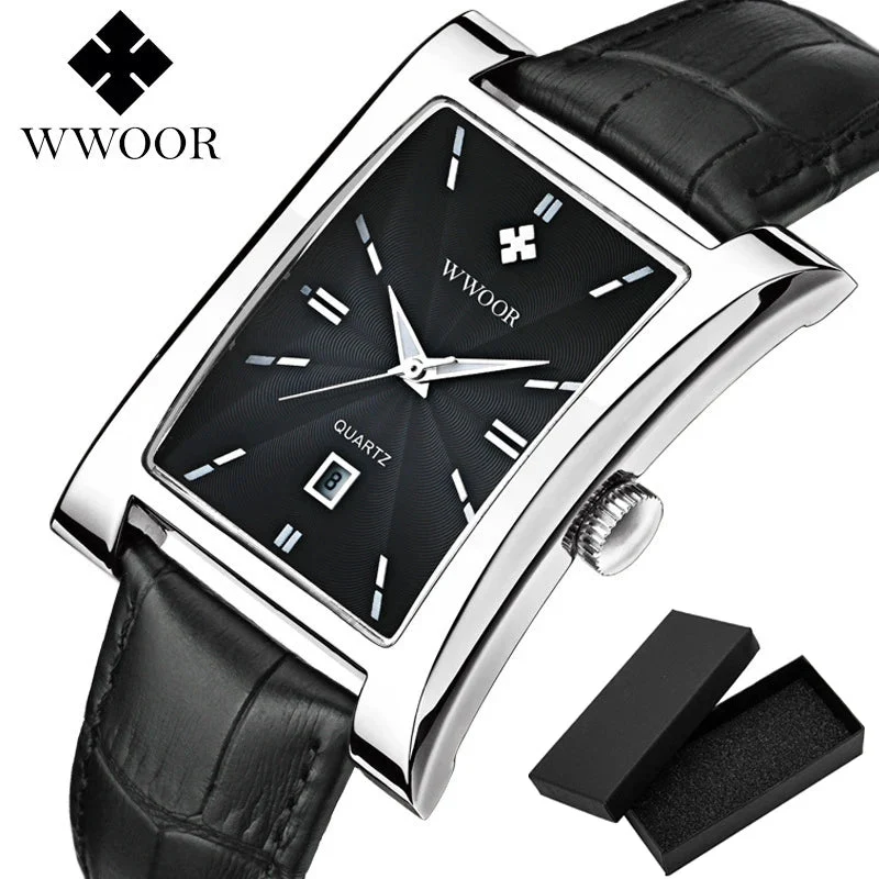 Wwoor Herren-Armbanduhr, wasserdicht – Stilvolle Lederarmbanduhr für jeden Anlass