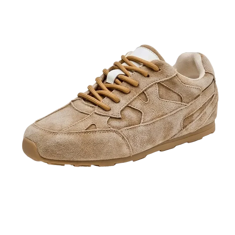 AIYUQI Damen Retro-Sneaker aus echtem Leder, flache Trainingsschuhe für einen modernen Stil