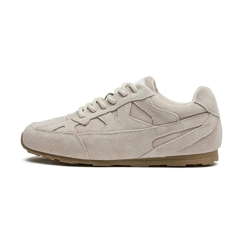 AIYUQI Damen Retro-Sneaker aus echtem Leder, flache Trainingsschuhe für einen modernen Stil