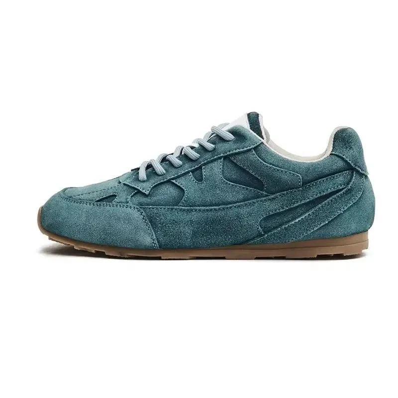 AIYUQI Damen Retro-Sneaker aus echtem Leder, flache Trainingsschuhe für einen modernen Stil