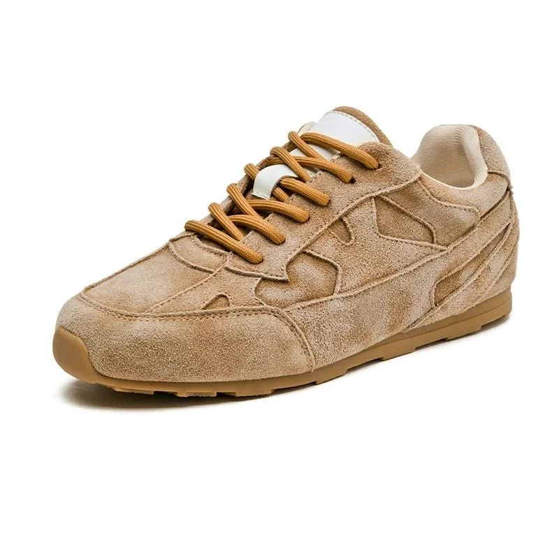 AIYUQI Damen Retro-Sneaker aus echtem Leder, flache Trainingsschuhe für einen modernen Stil