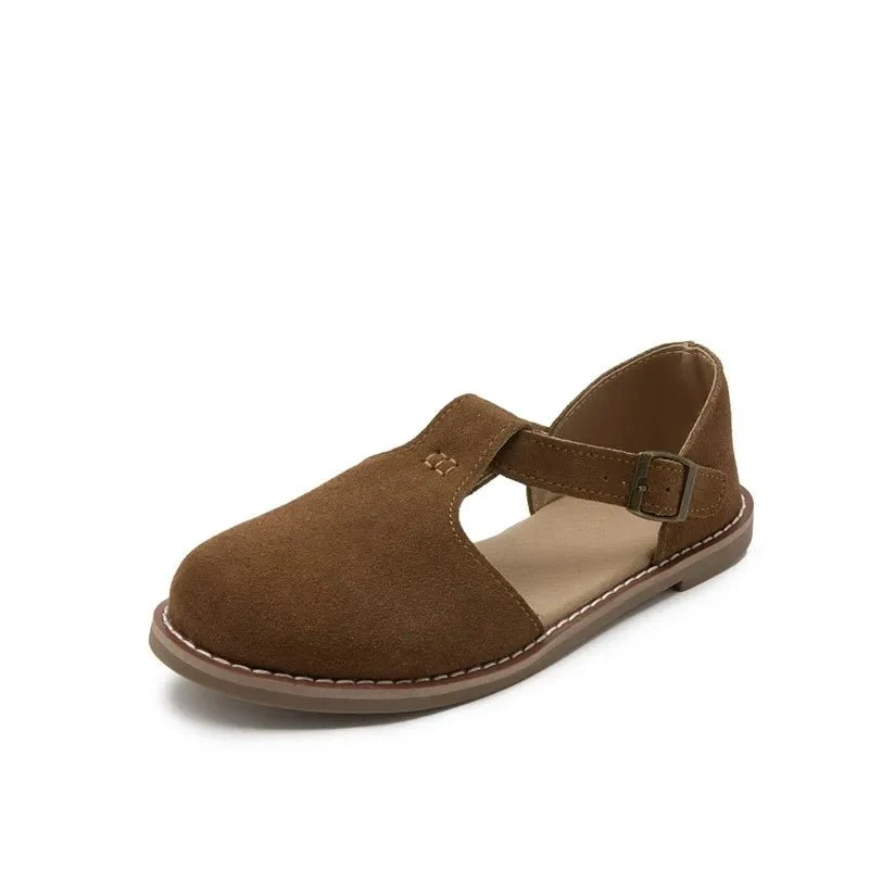 Elegante Damen-Sandalen aus echtem Leder – im römischen Stil mit hohler Öffnung