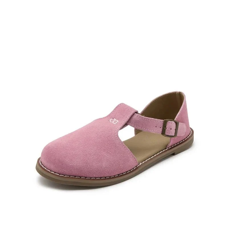 Elegante Damen-Sandalen aus echtem Leder – im römischen Stil mit hohler Öffnung