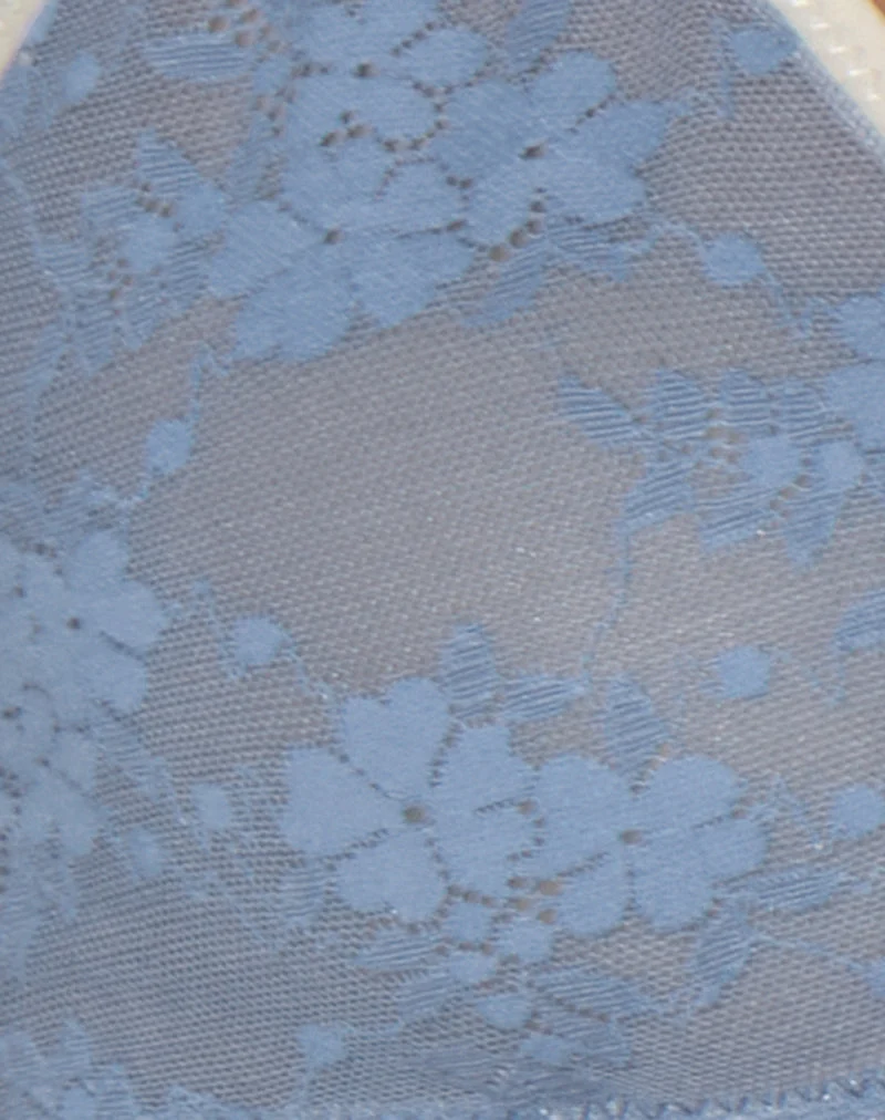 Lakara BH aus blauem Mesh mit elfenbeinfarbener Bindung
