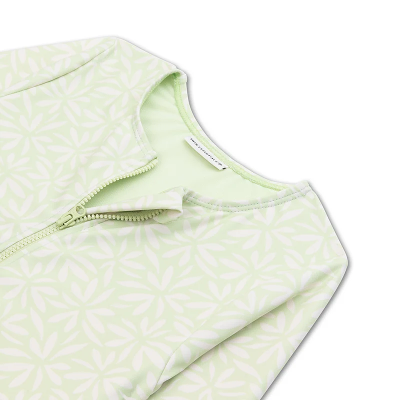 UV Swimsuit Girls With Sleeves - Green - Matcha