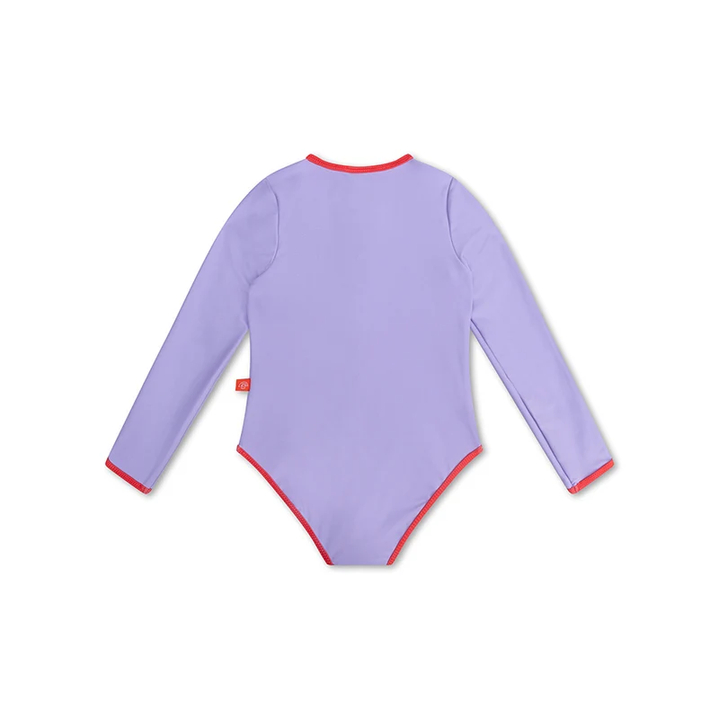 UV Swimsuit Girls With Sleeves - Purple - Pure Tones