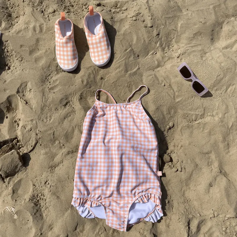 Swimsuit Girls - Orange/White - Sunset Grid