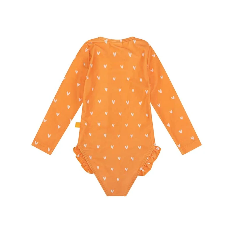 UV Swimsuit Girls With Sleeves - Orange - Orange Kiss'