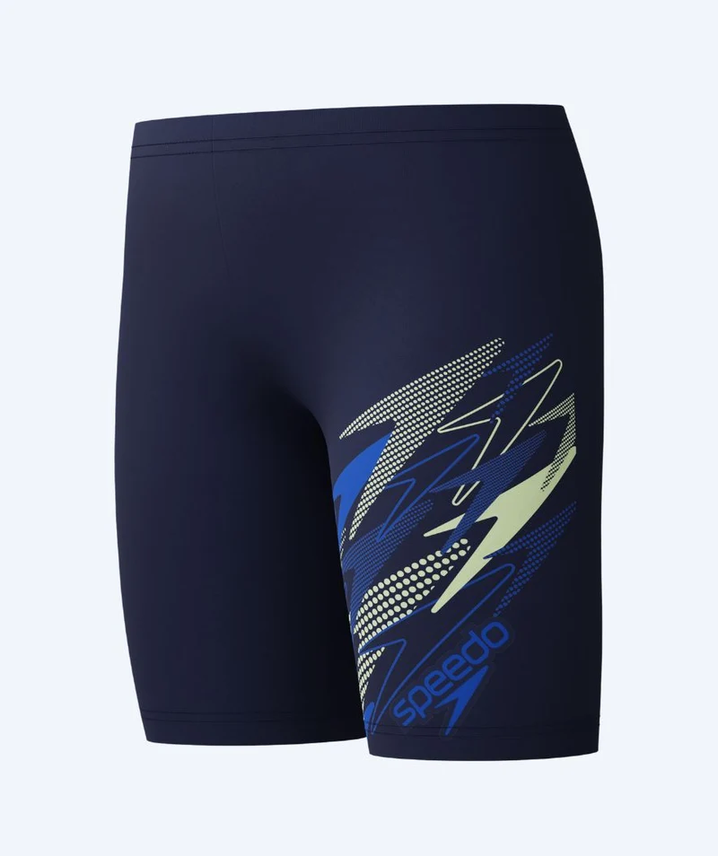 Speedo lange Badehose für Jungen - Medley Logo - Dunkelblau/Blau