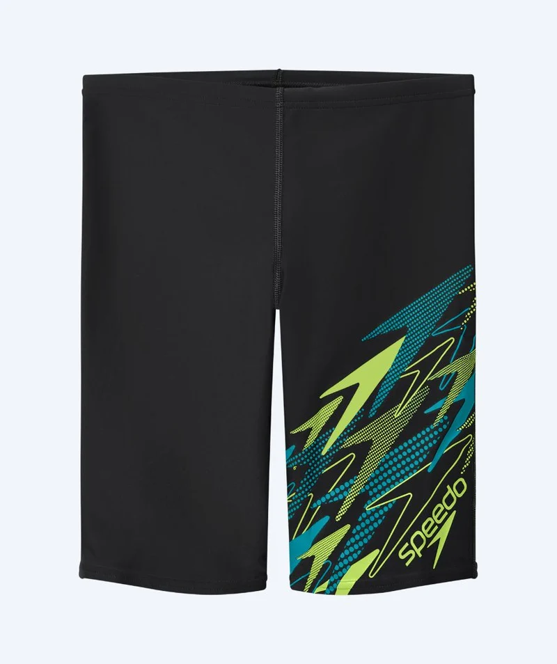 Speedo lange Badehose für Jungen - Medley Logo - Schwarz/Grün