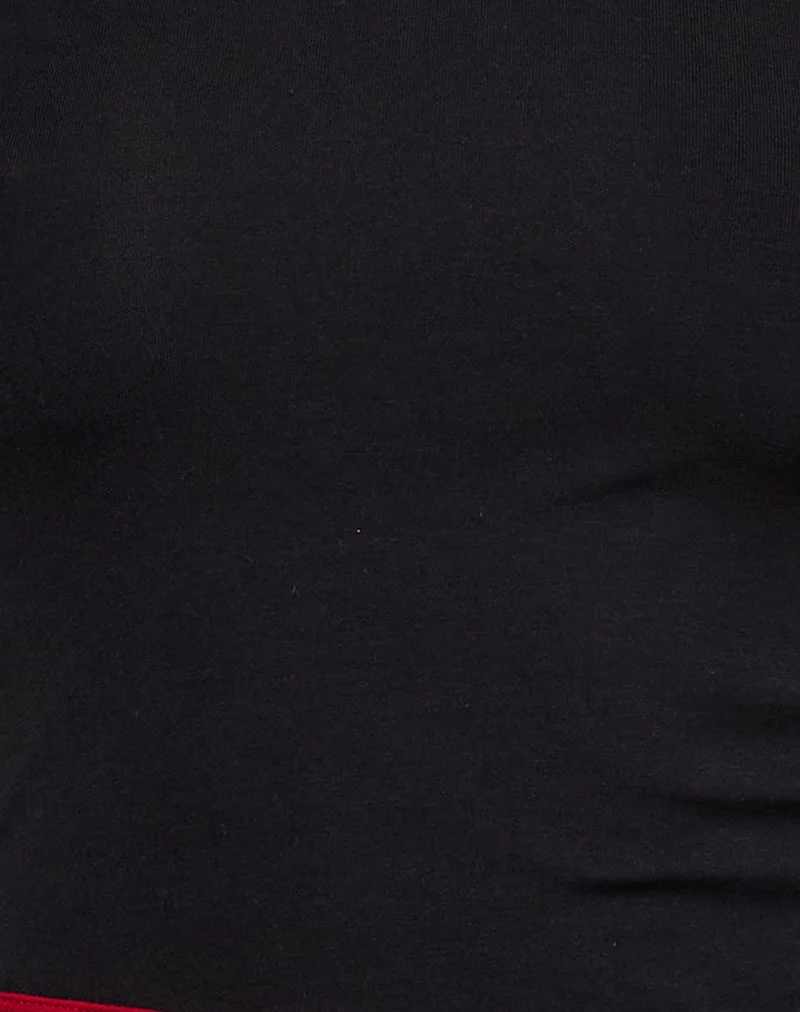 Lenti Asymmetric Top in Schwarz mit roten Adrenalinbindungen