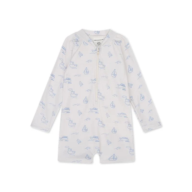 UV Swimsuit Boys - Beige/Blue - Seas The Day